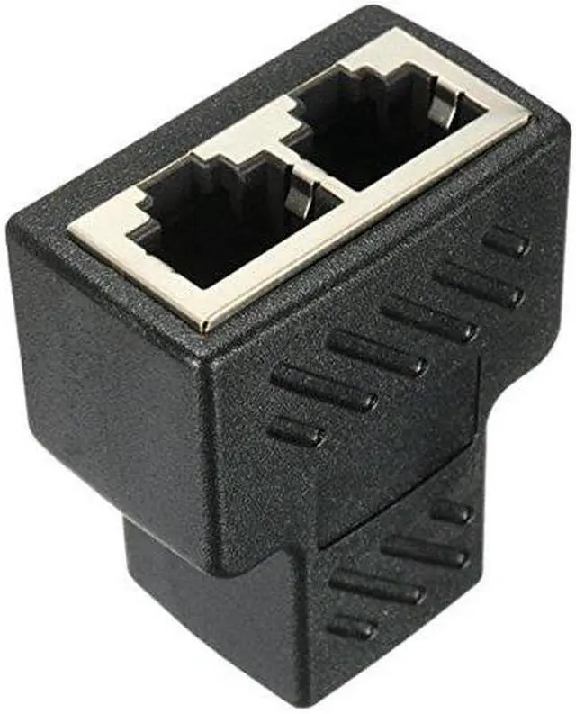 Alt view image 5 of 6 - 2 Pack RJ45 Splitter Connectors, 1 to 2 Ways Ethernet cables interface RJ-45 Socket Adapter 8P8C HUB Network LAN Internet PC laptop router cable Coupler contact Modular plug For Cat5 Cat5e Cat6 Cat7