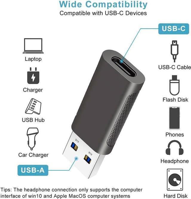 Alt view image 3 of 7 - Pack of 4 USB C to USB Adapters 2*USB-C to USB-A & 2*USB-A to USB-C Female Adapter Speed Data Transfer & Fast Charging for iPhone/PC//iPad/Laptop/etc USB to USB C Adapter (Pack of 4)