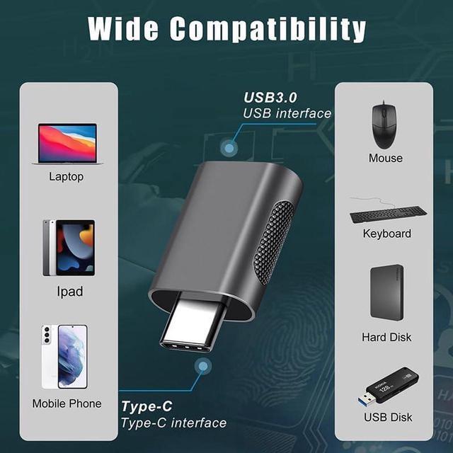 Alt view image 2 of 7 - Pack of 4 USB C to USB Adapters 2*USB-C to USB-A & 2*USB-A to USB-C Female Adapter Speed Data Transfer & Fast Charging for iPhone/PC//iPad/Laptop/etc USB to USB C Adapter (Pack of 4)