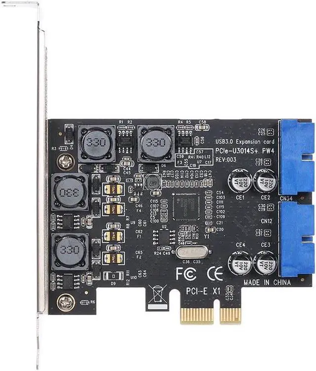 Alt view image 2 of 3 - Super Speed PCI Express to Dual 20 Pin USB 3.0 Controller Card PCI-E X1 to 2 Ports USB 3.0 Header With Low Profile Bracket