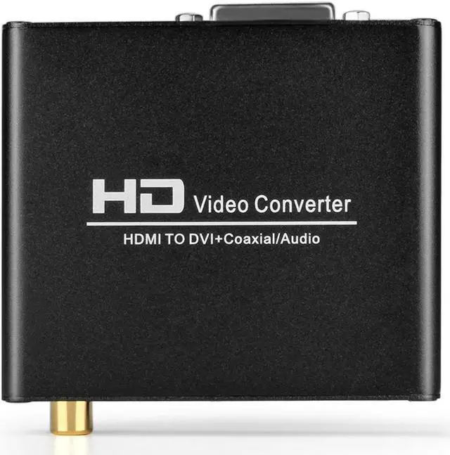 Alt view image 3 of 5 - HDMI to DVI Converter with Audio Out - HDMI to DVI Video Audio Adapter Sound Splitter to 3.5mm AUX Auxiliary / 2 RCA Stereo & Coaxial Output Jack Connector Plug, 1080P 720P, 5.1 & 2 Channel