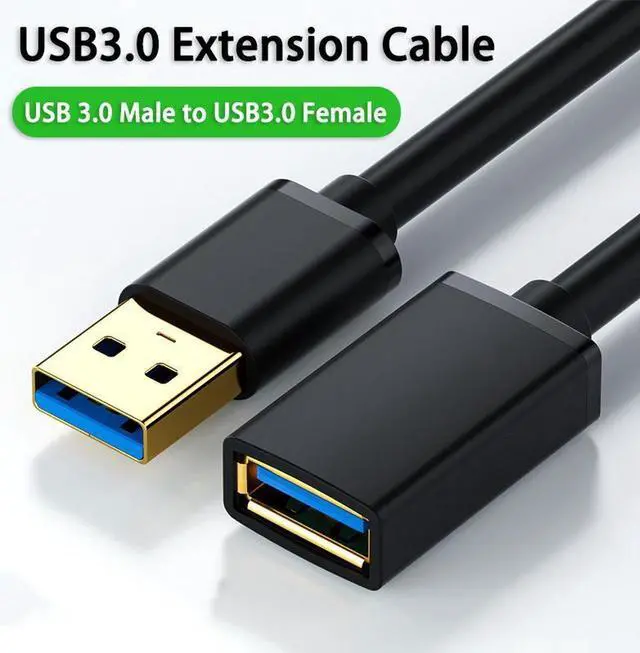 Main image of USB Extension Cable 3.3 ft - USB 3.0 Extension Cable USB Male to Female Extension Cable for USB Flash Drive, Card Reader, Hard Drive, Keyboard,Mouse,Playstation, Xbox, Printer, Webcam