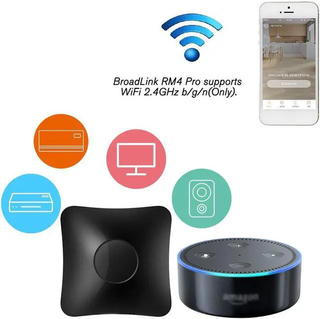 Alt view image 3 of 7 - RM4 Pro WiFi Smart Home Automation Universal Remote Controller WiFi+IR+RF Switch App Control Timer Compatible with Alexa Smart Home Automation