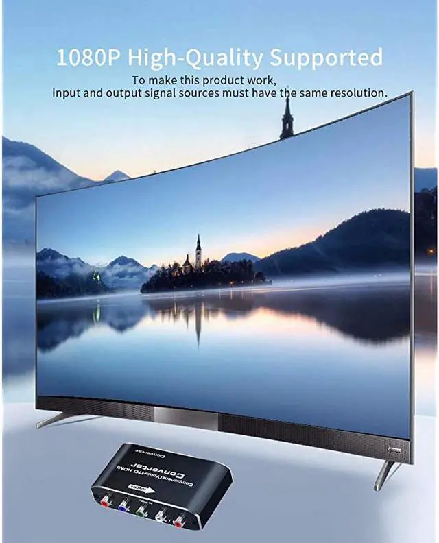 Alt view image 7 of 7 - Component to HDMI YPbPr to HDMI Converter 5RCA RGB to HDMI Converter Adapter Supports 1080P Video Audio Converter Adapter HDMI V14 for DVD PSP Xbox PS2 N64 to HDTV Monitor and Projector