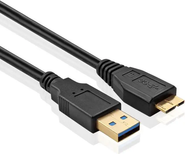 Alt view image 2 of 4 - USB 3.0 Cable - Micro-B to Type A (6 FT) Type A-Male to Micro B Male Adapter Converter Extension Gold Plated SuperSpeed USB Connector Port Plug Wire Cord - Black