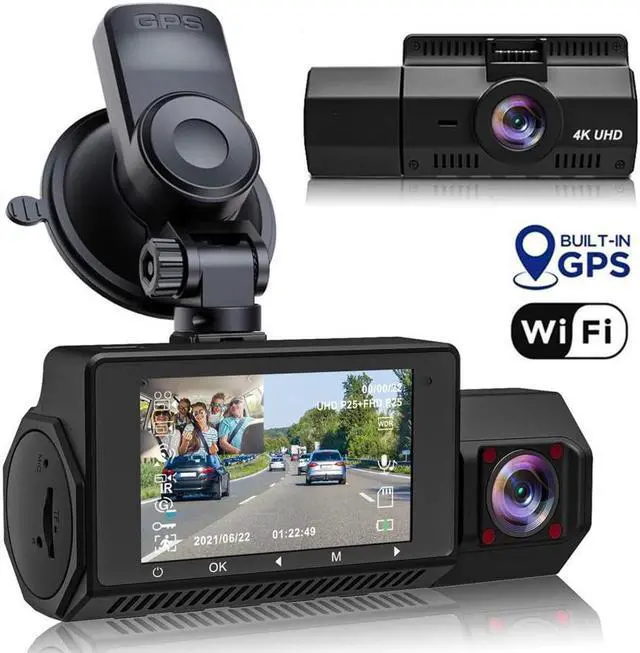 Main image of Real 4K 5G WiFi Dual Dash Cam with WiFi GPS,2160P Car Camera with Free App,UHD 4K+1080P Driving recorder,2.45 Inch Car Dash Camera,24/7 Parking Mode,Night Vision,Loop Recording,G-sensor,Support 256GB
