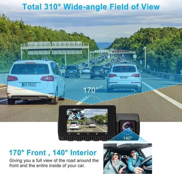 Alt view image 6 of 7 - Real 4K 5G WiFi Dual Dash Cam with WiFi GPS,2160P Car Camera with Free App,UHD 4K+1080P Driving recorder,2.45 Inch Car Dash Camera,24/7 Parking Mode,Night Vision,Loop Recording,G-sensor,Support 256GB
