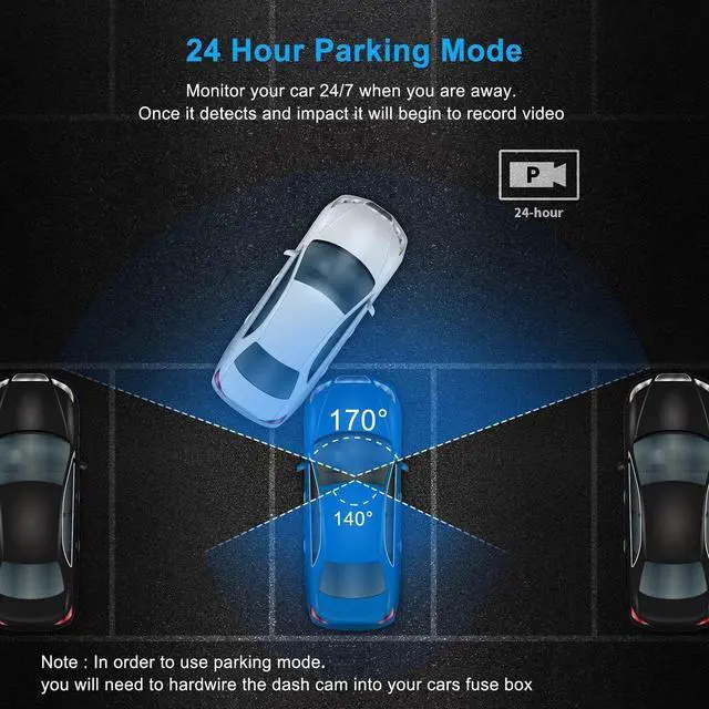 Alt view image 6 of 7 - 3 Channel Dash Cam 3 Channel 1080P+720P+720P Car Dvr Camera Driving Recorder,2.45 Inch Car Dash Camera,24/7 Parking Mode,Night Vision,Loop Recording,G-sensor,Seamless 1080P Video,HDR,Support 64GB Max