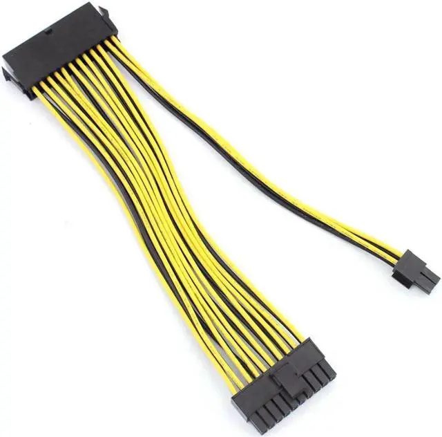 Alt view image 2 of 6 - 20cm 24Pin Power Supply Cable 20+4Pin Motherboard Adapter Extension Cables Cord Extended Line 18AWG for BTC RIG Miner Mining