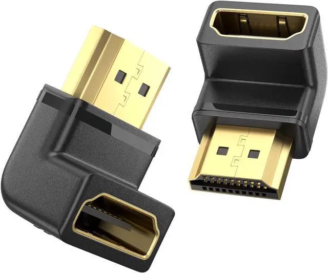 Main image of 8K HDMI Extension Adapter, 2 Pack 90 Degree Right Angle HDMI 2.1 Male to Female Extender Adapter, Support 8K@60Hz, 4K@144Hz, 2K@240Hz, HDR, eARC for Roku, PS4, PS5, HDTV, Xbox