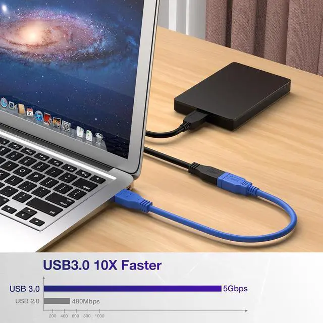 Alt view image 4 of 7 - Short USB 3.0 Extension Cable USB-A Extender Male to Female 5Gbps (1FT,2-Pack)