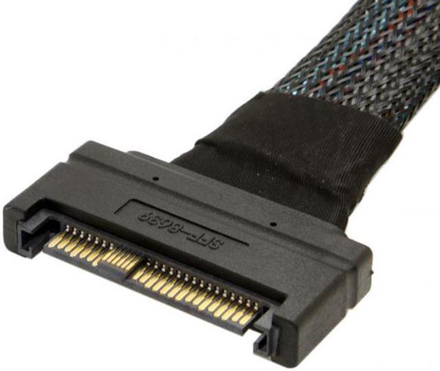 Alt view image 3 of 4 - U.2 U2 SFF-8639 NVME PCIe SSD Cable Male to Female Extension 50cm 68pin