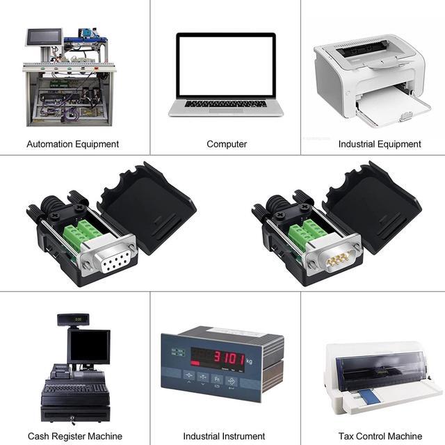 Alt view image 6 of 6 - DB9 Breakout Connector to Wiring Terminal RS232 D-SUB Male Serial Adapters Port Breakout Board Solder-Free Module with case(10 PCS Male Adapter White)