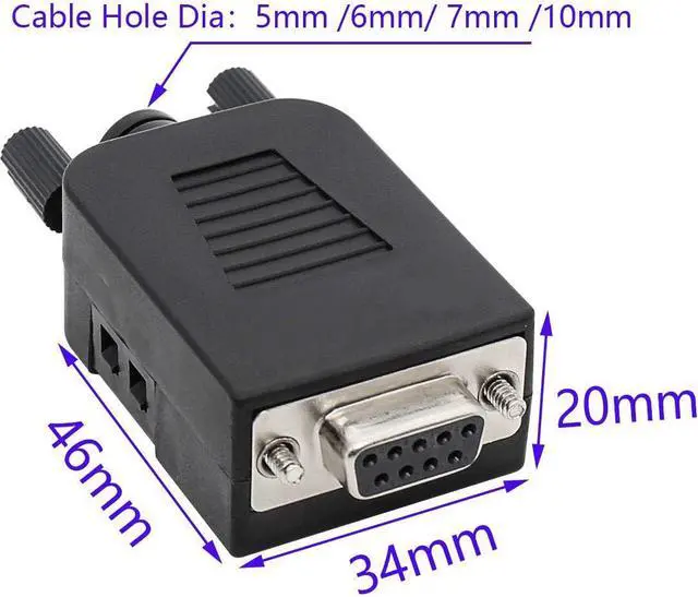 Alt view image 5 of 7 - DB9 Breakout Connector to Wiring Terminal RS232 D-SUB Female and Male Serial Port Breakout Board Solder-Free Module with case