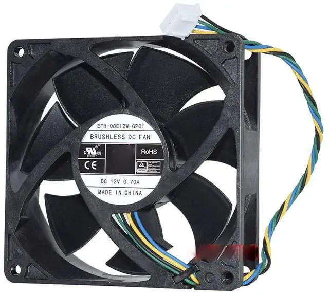 Alt view image 3 of 6 - EFH-08E12W-GP01 EFC-08E12W-GP01 8025 Cooling 12V 0.7A 4Pins Cooler for DWPH Brushless DC Fan 80 * 80 * 25MM