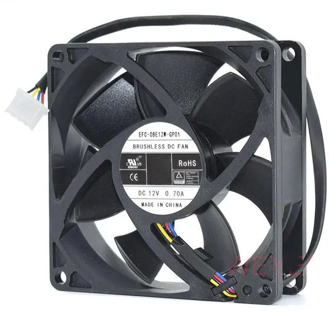 Main image of EFH-08E12W-GP01 EFC-08E12W-GP01 8025 Cooling 12V 0.7A 4Pins Cooler for DWPH Brushless DC Fan 80 * 80 * 25MM