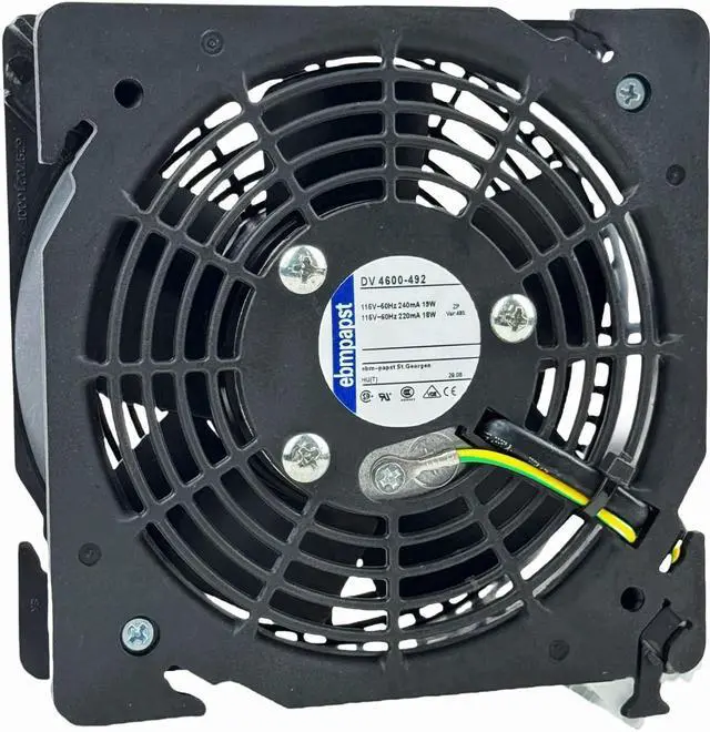 Alt view image 6 of 7 - DV4600-492 Cabinet Compact Cooling Fan 115V 18/19W 220/240mA 12CM 120×120×38mm 3100RPM 2-Wire Axial Flow Fan for Rittal Cabinet