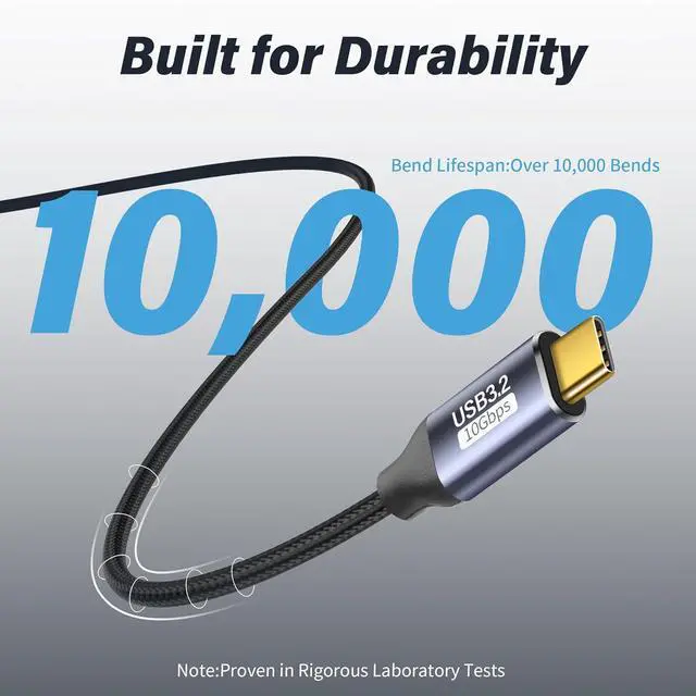 Alt view image 5 of 6 - USB C to USB C 90 Degree Cable 10Gbps USB Type-C 3.1 Gen2 Male to Male Data Transfer 4K@60Hz Video Cable Support 100W Fast Charging (0.5M/1.6FT)