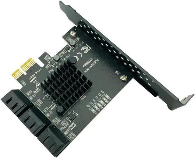 Alt view image 4 of 6 - PCI express to 6 Ports SATA Controller SATA 3 III 3.0 6Gbps to PCI-e x1 Card Adapter PCIe SATA3 Expansion Card Riser For Windows