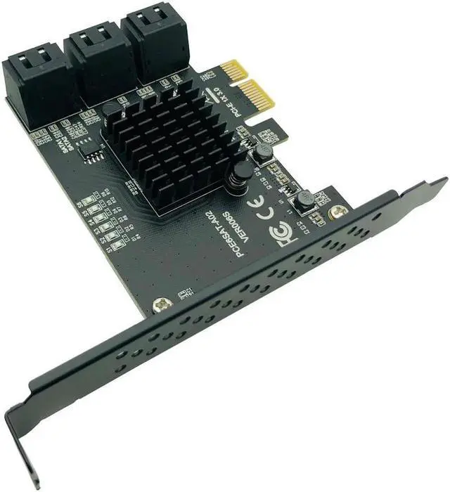 Alt view image 5 of 6 - PCI express to 6 Ports SATA Controller SATA 3 III 3.0 6Gbps to PCI-e x1 Card Adapter PCIe SATA3 Expansion Card Riser For Windows