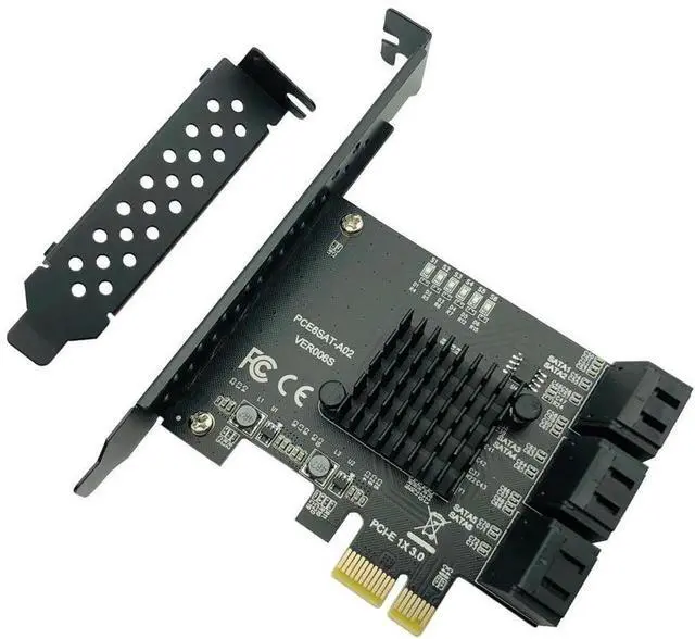 Main image of PCI express to 6 Ports SATA Controller SATA 3 III 3.0 6Gbps to PCI-e x1 Card Adapter PCIe SATA3 Expansion Card Riser For Windows
