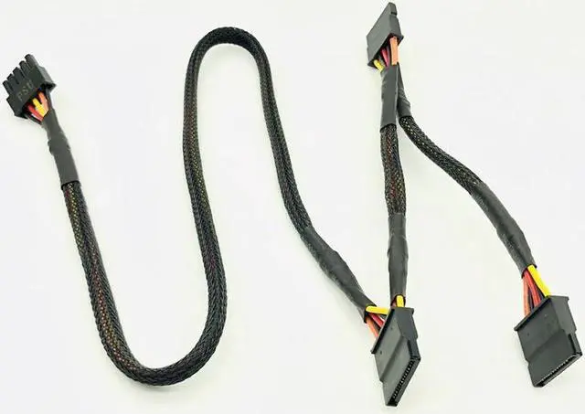 Alt view image 5 of 6 - Black Sleeved 5Pin to 3*SATA Modular Power Supply Cables Adapter PSU SATA Power Cable for OCZ ZT/GreatWall 88CM