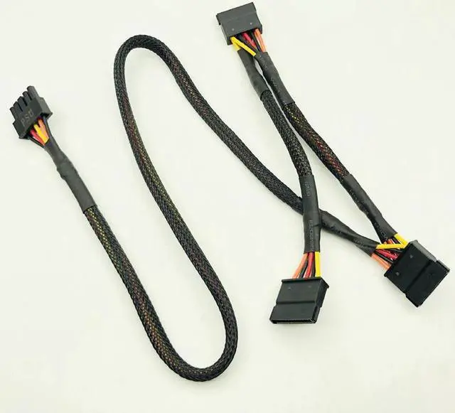 Main image of Black Sleeved 5Pin to 3*SATA Modular Power Supply Cables Adapter PSU SATA Power Cable for OCZ ZT/GreatWall 88CM