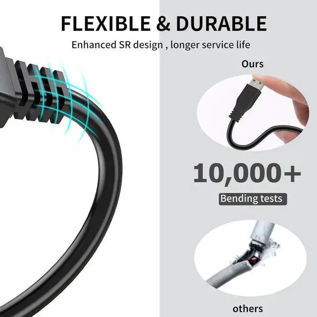 Alt view image 2 of 7 - Vszerda  USB 3.0 Extension Cable 16 FT, USB 3.0 Extender Male to Female Cord with Signal Booster Compatible with Oculus Quest 2, Rift Sensor, Steam VR, Gaming PC, Printer