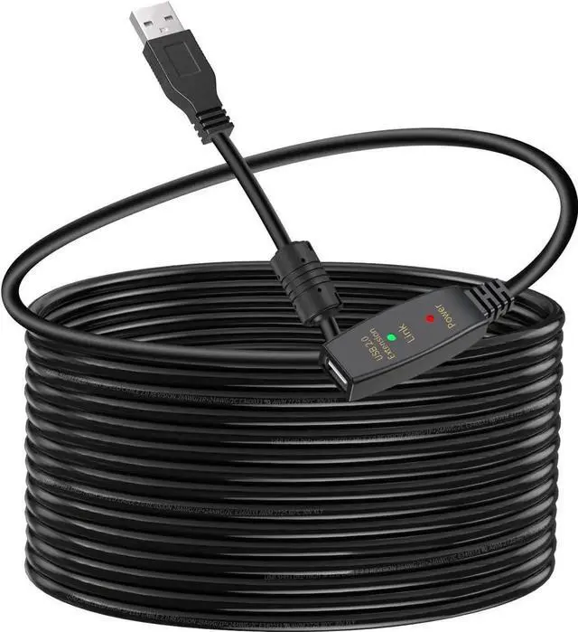 Main image of Vszerda  USB 3.0 Extension Cable 16 FT, USB 3.0 Extender Male to Female Cord with Signal Booster Compatible with Oculus Quest 2, Rift Sensor, Steam VR, Gaming PC, Printer