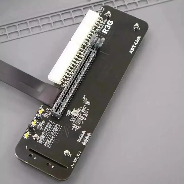 Alt view image 3 of 5 - M.2 M Key NVMe External Graphics Card Stand Bracket 64Gbs Full Speed with PCIe 4.0 x4 Riser Cable R43SG Upgraded for Graphics Card 1660 Above (50CM K43SG)