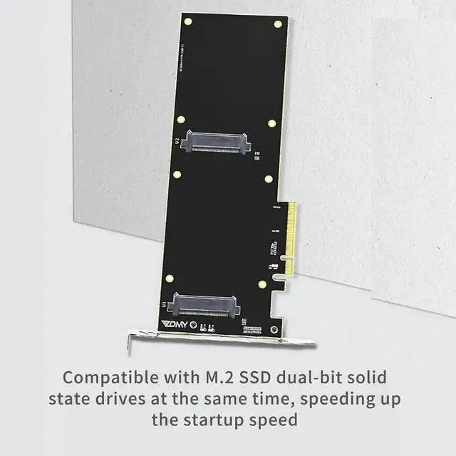 Alt view image 2 of 4 - PCIE Riser U.2 to PCI Express3.0 X4 X8 Expansion Card Adapter Interface Gen3 Transfer Card Hard Drive Computer Components Expansion for Server U.2 NVMe SSD (Pcie to U.2 Dual Disk)