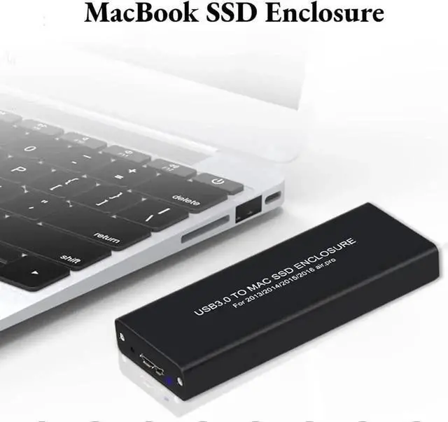 Alt view image 2 of 7 - USB C 3.0 to 12+16Pin SSD Enclosure Compatible with Apple MacBook Air pro Retina 2013 2014 2015 2016 SSD A1493 A1502 (Black)