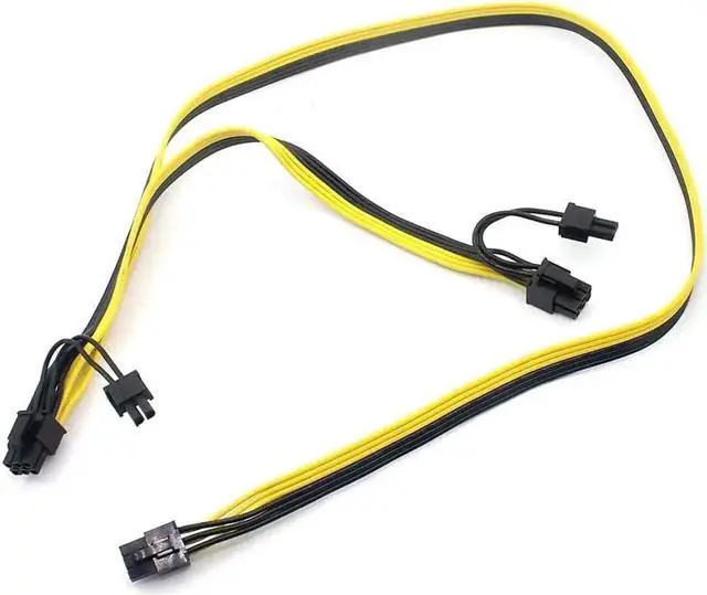 Alt view image 4 of 7 - 2 Pack 6 Pin Male to Dual 8 (6+2) Pin Male PCI Express Power Adapter Extension Cable for Graphics Card Module Line 18AWG 6P to Dual 8p Splitter Ribbon Cable