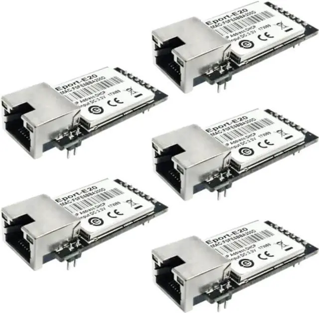 Main image of Eport-E20 Network Server Port FreeRTOS TTL Serial to Ethernet Embedded Module DHCP 3.3V DHCP TCP IP Telnet Converter MCU (5pcs)