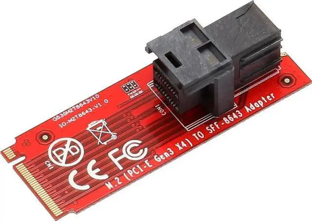 Alt view image 2 of 6 - M.2 Mini-SAS HD to U.2 Cable (SFF-8643 to SFF-8639) Connector for U.2 PCIe-NVMe SSD U2 U.2 Kit Cable Included SI-ADA40121