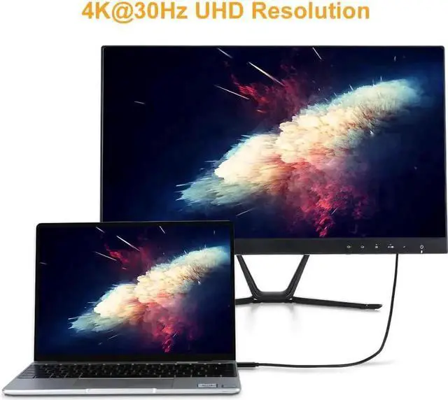 Alt view image 5 of 5 - USB C to HDMI 4k Cable, CableCreation [2-Pack] 6 Feet Type C (Thunderbolt 3 Compatible) to HDMI Cable,Compatible with MacBook Pro,New iPad Pro,MacBook Pro, iMac 2017,Chromebook Pixel, XPS 13/15