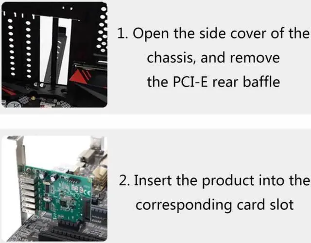 Alt view image 3 of 4 - 6 Ports PCI-E to USB 2.0 Expansion Card 9pin Internal USB Header Desktop Express Card with 15 Pin SATA Power Connector