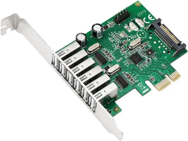 Main image of 6 Ports PCI-E to USB 2.0 Expansion Card 9pin Internal USB Header Desktop Express Card with 15 Pin SATA Power Connector