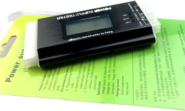 Alt view image 4 of 4 - Digital LCD Computer PC Power Supply Tester Checker 20/24 Pin SATA HDD ATX BTX Meter Power Supply Tester Checker Power Measuring