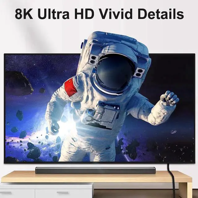 Alt view image 4 of 7 - 8K 60Hz DisplayPort Cable 3.3FT ,DP 1.4 Male Ultra High Speed Cord for Laptop/PC/TV/Gaming Monitor,Support HBR3 Bandwidth of 32.4Gbps,4K@144Hz,2K@165Hz,1080P@240Hz(DP 1.2 Compatible)