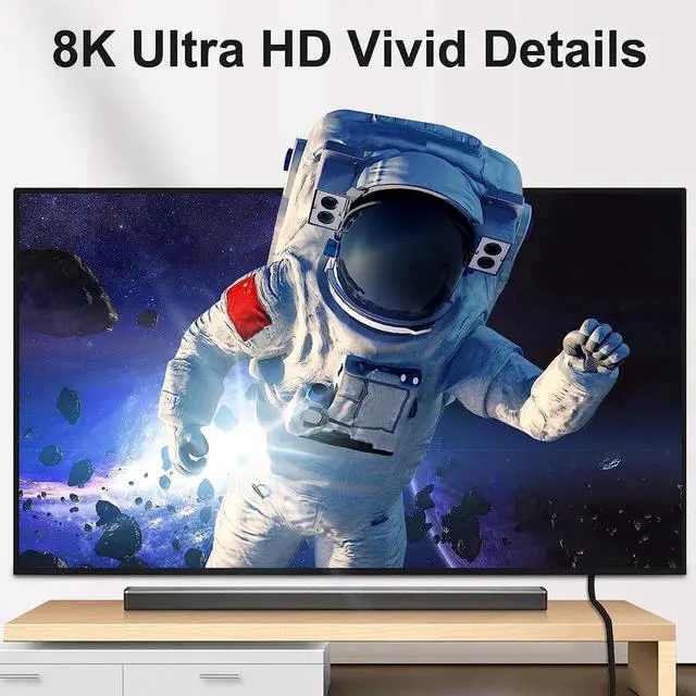 Alt view image 5 of 7 - DisplayPort 1.4 Cotton-Braided Cable, 8K@60Hz, 5K@60Hz 4K@120Hz and HDR Support. Suitable for Laptop, PC, Projector, TV, Gaming Monitor. 3.3FT