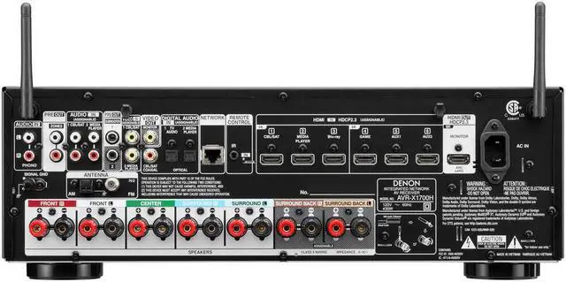 Alt view image 3 of 5 - Denon 7.2-Channel 8K AV Receiver with 3D Audio, WiFi, Bluetooth, Voice Control and Heos