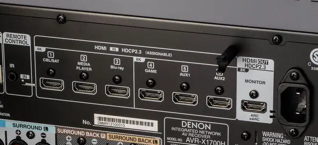 Alt view image 5 of 5 - Denon 7.2-Channel 8K AV Receiver with 3D Audio, WiFi, Bluetooth, Voice Control and Heos