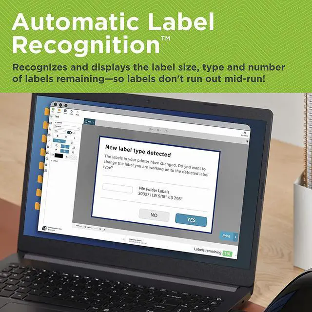 Alt view image 2 of 7 - DYMO LabelWriter 550 Turbo Label Printer, Label Maker with High-Speed Direct Thermal Printing, Automatic Label Recognition, Prints Variety of Label Types Through USB or LAN Network Connectivity