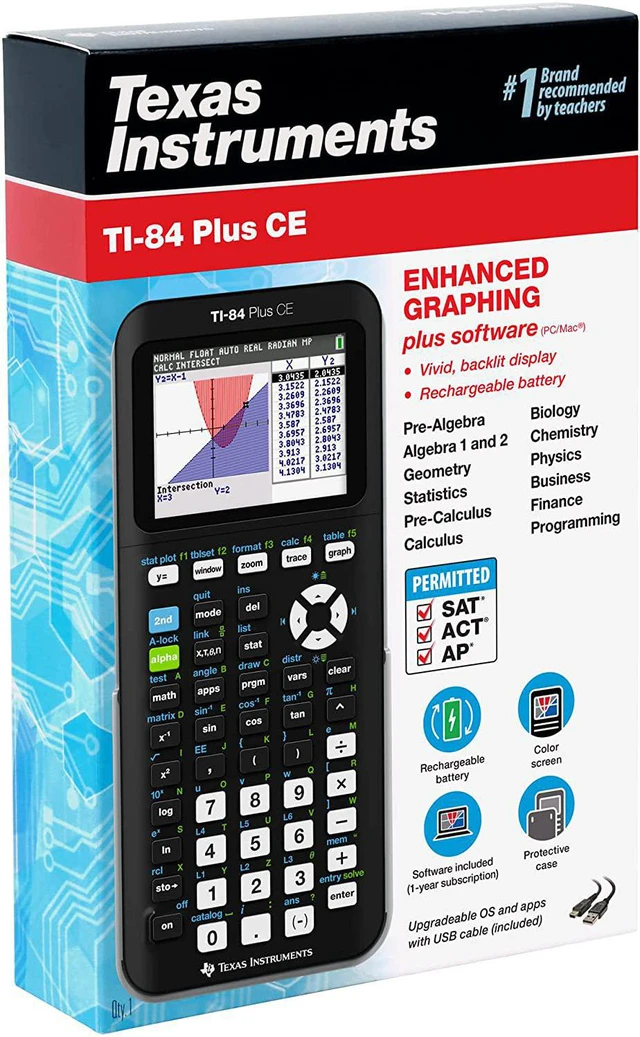 Alt view image 2 of 4 - Texas Instruments TI-84 Plus CE Color Graphing Calculator, Radical Red
