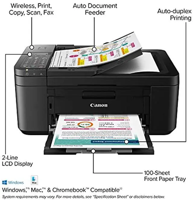 Alt view image 2 of 20 - Canon PIXMA TR4720 Wireless All-in-One Printer (Black)