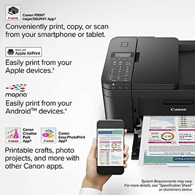 Alt view image 4 of 20 - Canon PIXMA TR4720 Wireless All-in-One Printer (Black)