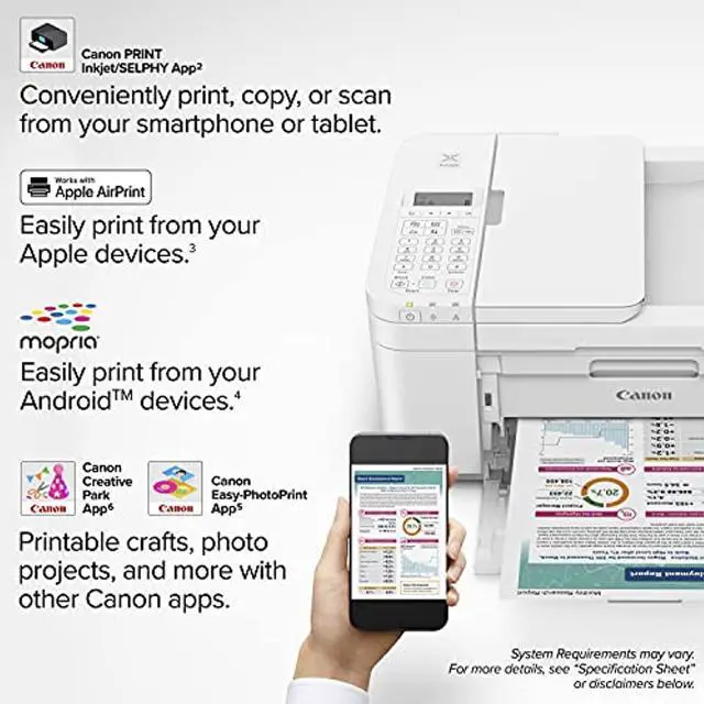 Alt view image 6 of 20 - Canon PIXMA TR4720 Wireless All-in-One Printer (White)