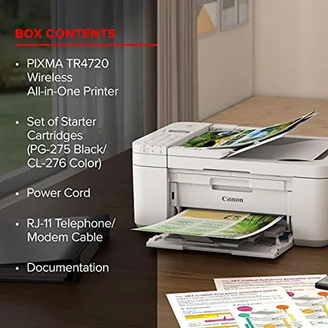 Alt view image 8 of 20 - Canon PIXMA TR4720 Wireless All-in-One Printer (White)