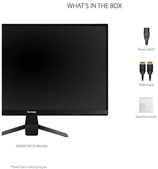 Alt view image 14 of 20 - ViewSonic VX2467-MHD 24 Inch 1080p Gaming Monitor with 100Hz, 1ms, Ultra-Thin Bezels, FreeSync, Eye Care, HDMI, VGA, and DP